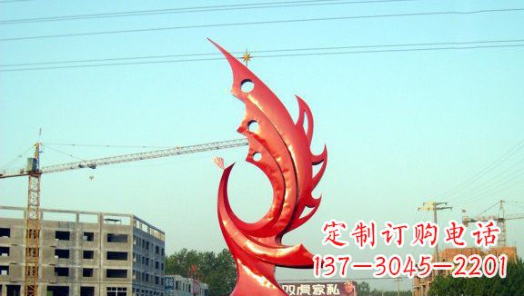 常州凤凰城市的不锈钢雕塑