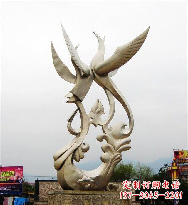 常州不锈钢凤凰雕塑传承古代美学
