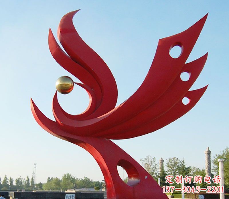常州不锈钢凤凰广场雕塑 (2)