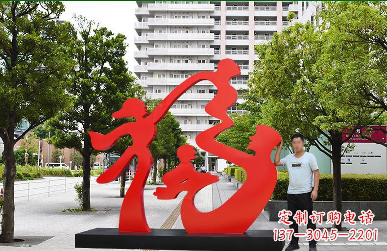 常州不锈钢福字雕塑传递美好祝福