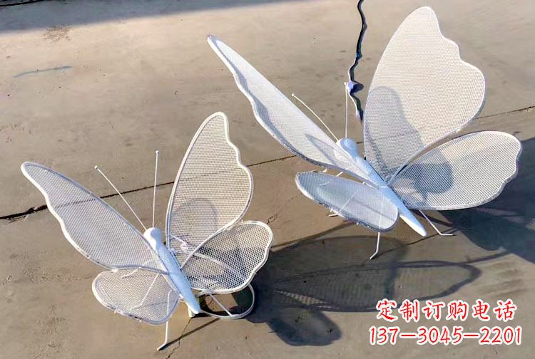 常州不锈钢钢丝网格蝴蝶雕塑——灯光下的灵动之美