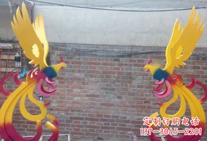 常州不锈钢公园彩色凤凰雕塑