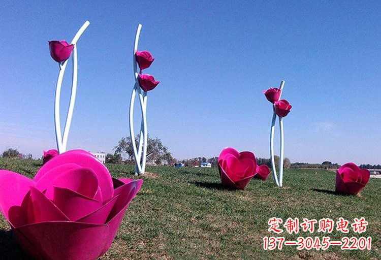 常州不锈钢玫瑰雕塑美丽的艺术之作