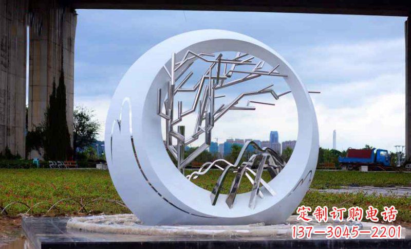 常州不锈钢公园抽象树枝雕塑