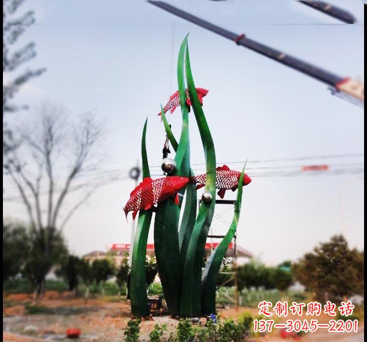 常州不锈钢鲤鱼雕塑美轮美奂的艺术之作