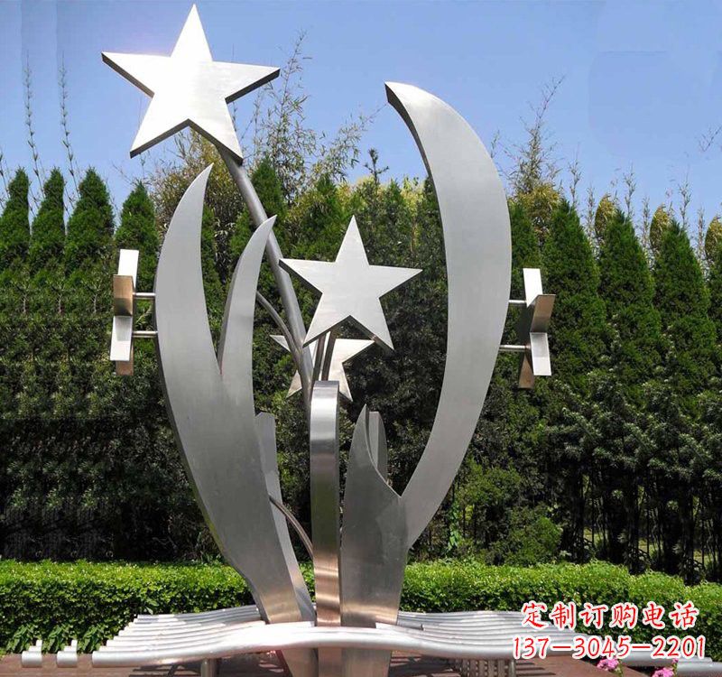 常州不锈钢公园抽象五角星雕塑