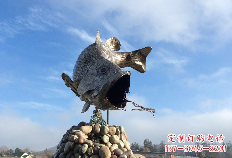 常州不锈钢鲤鱼雕塑