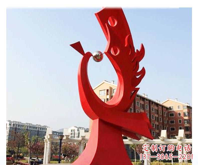 常州不锈钢凤凰雕塑——象征着新生
