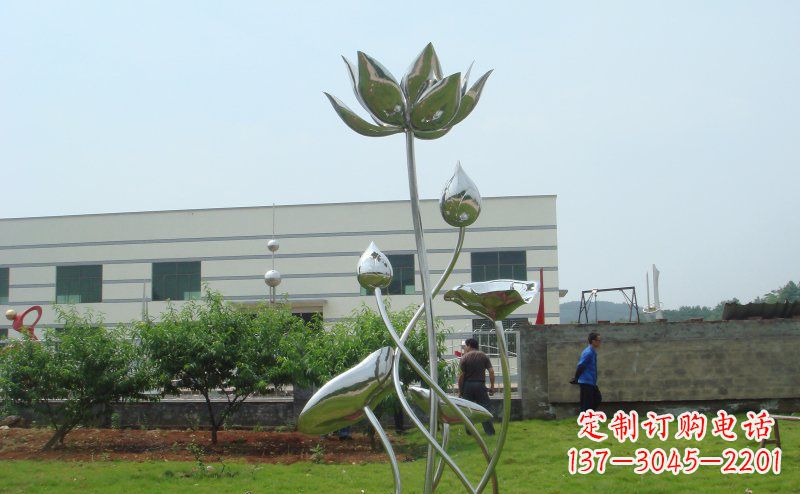 常州不锈钢公园荷花雕塑 (2)