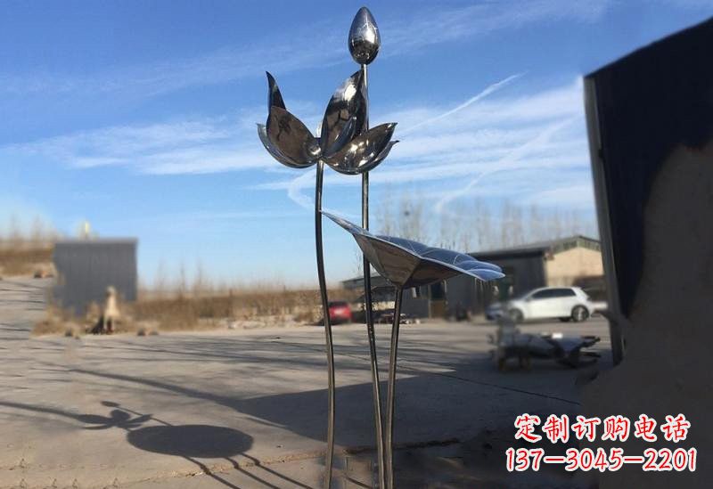 常州不锈钢荷花雕塑精美的艺术瑰宝