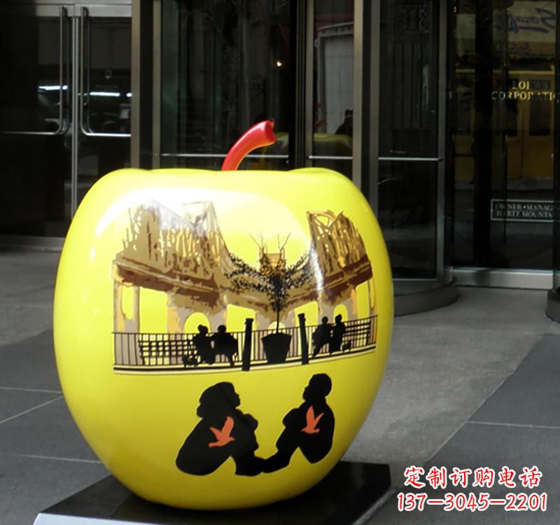 常州不锈钢苹果雕塑——一座精美的公园景观