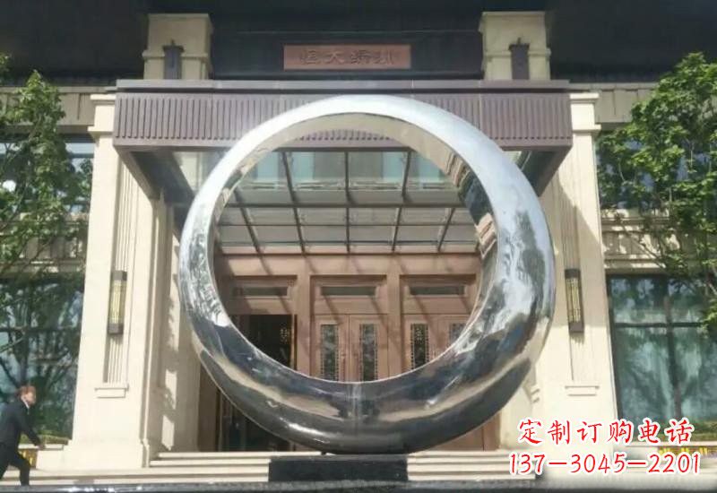 常州不锈钢公园圆环雕塑精致美观的艺术品