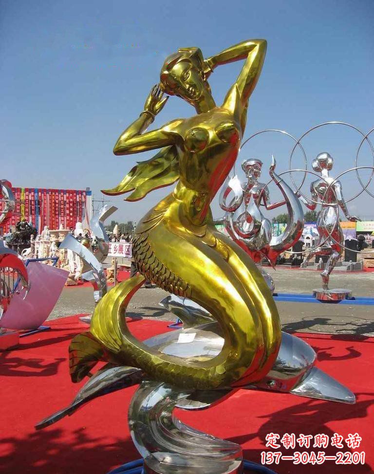 常州不锈钢美人鱼雕塑——美丽的象征