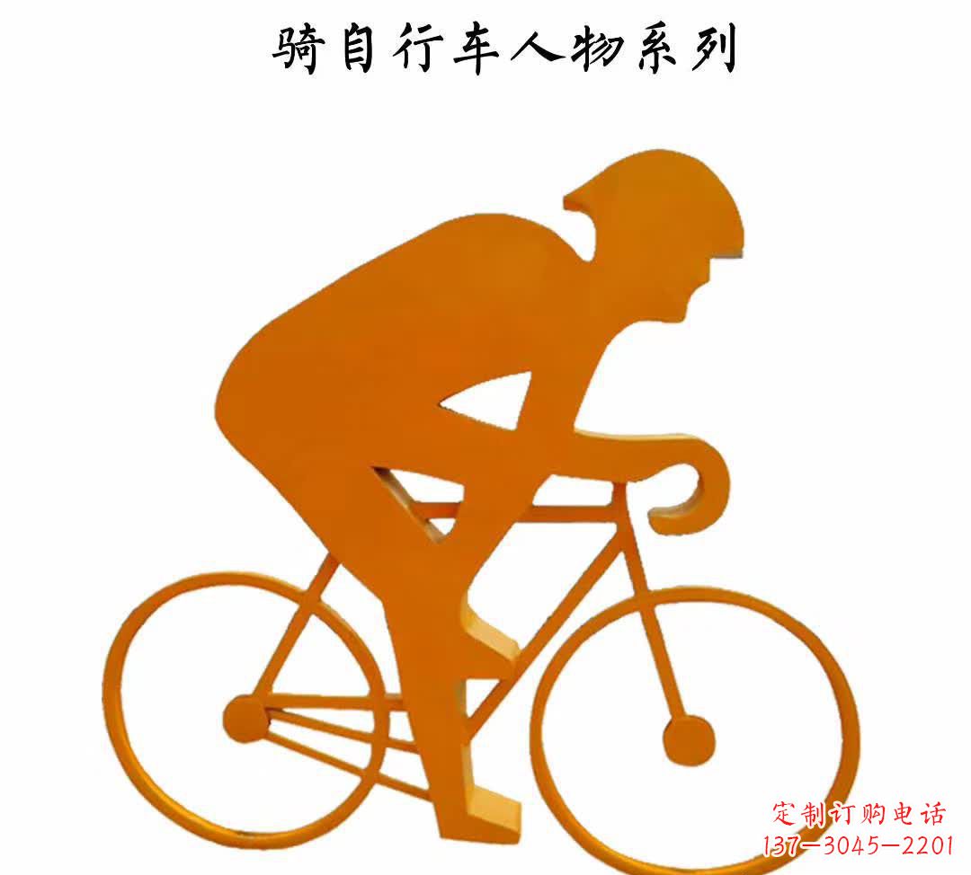 常州不锈钢自行车雕塑——点缀公园美景