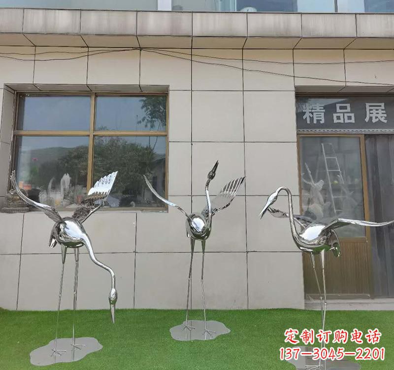 常州不锈钢仙鹤雕塑传承传统文化