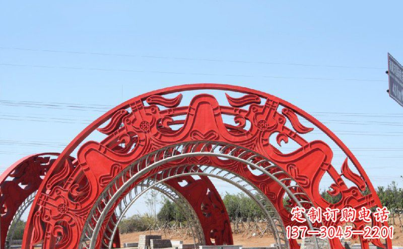 常州不锈钢拱门雕塑美丽的艺术精品
