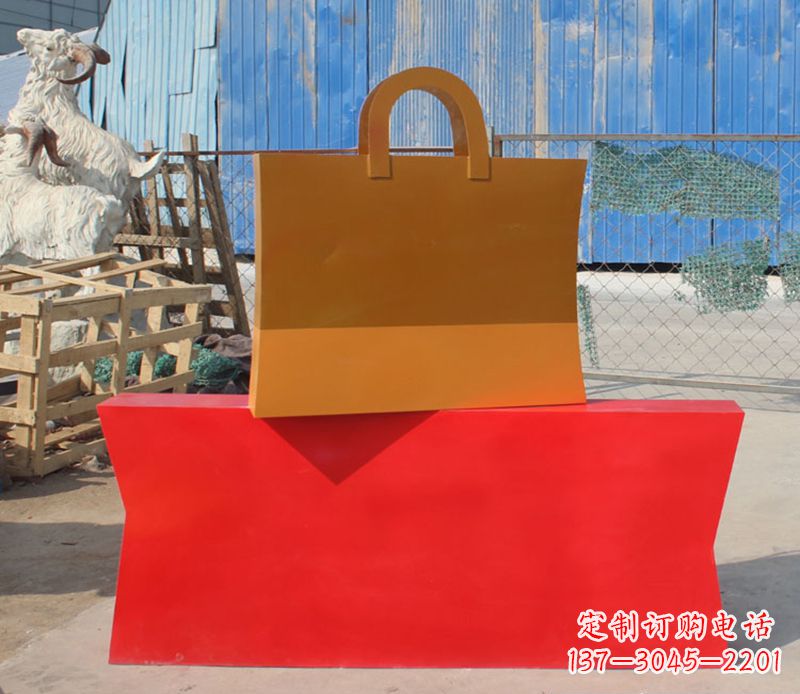 常州精美不锈钢购物袋雕塑