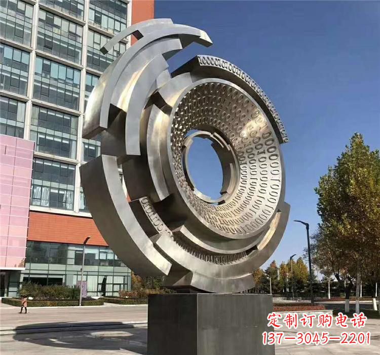常州不锈钢齿轮雕塑流动的美丽