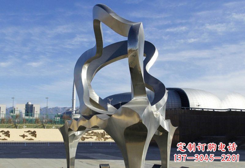 常州不锈钢广场抽象钢琴雕塑