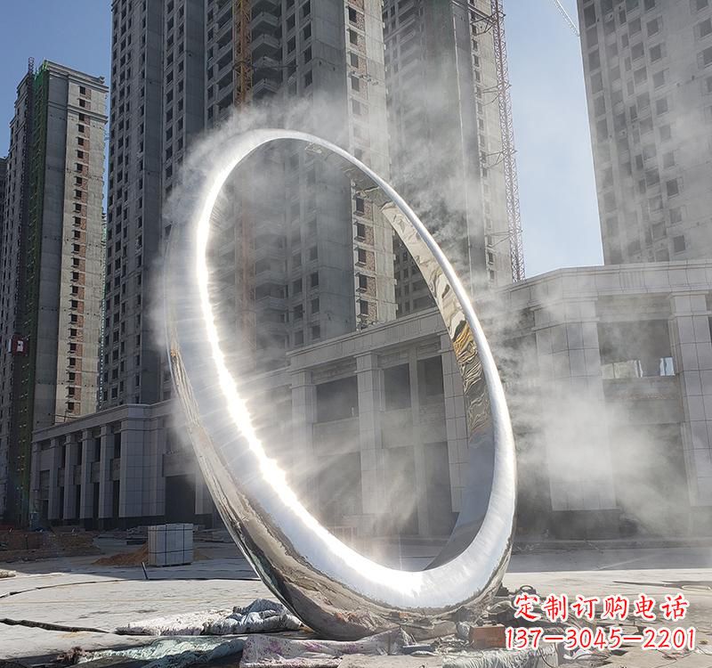 常州不锈钢广场大型圆环雕塑