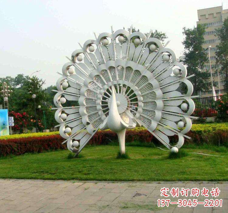 常州不锈钢广场动物孔雀雕塑