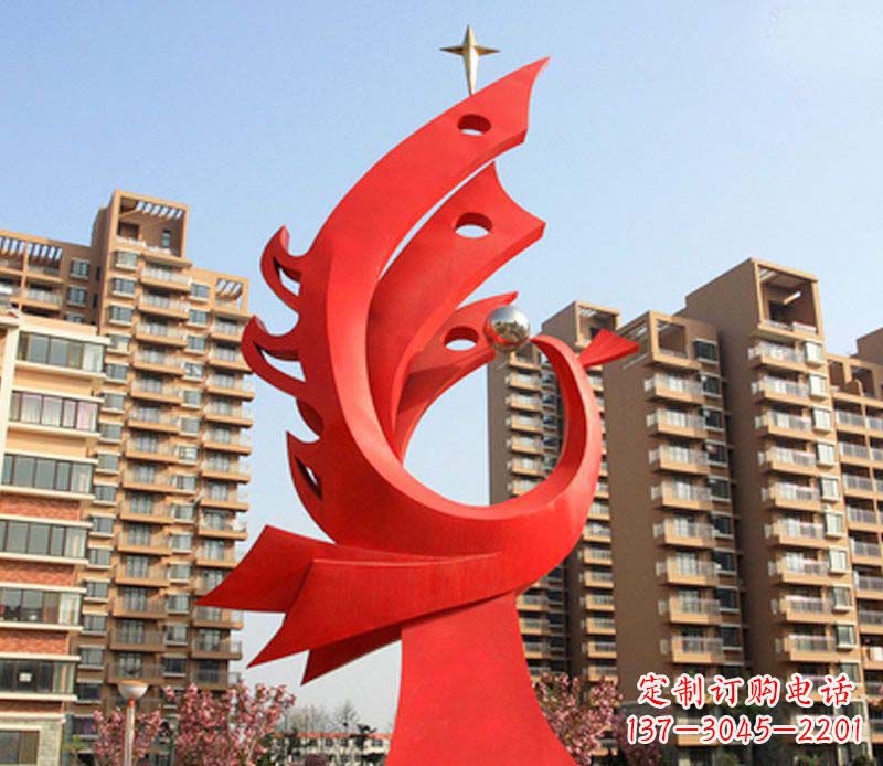 常州凤凰雕塑不锈钢广场的精美景观