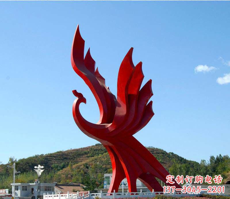 常州不锈钢广场凤凰雕塑1