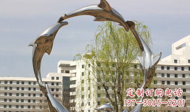 常州不锈钢广场海豚雕塑