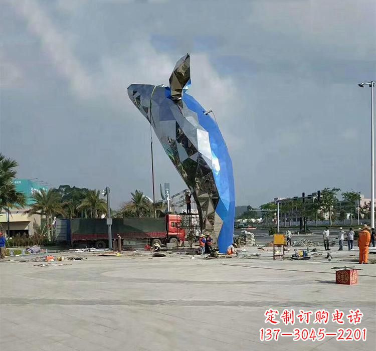 常州不锈钢广场鲸鱼海洋动物雕塑