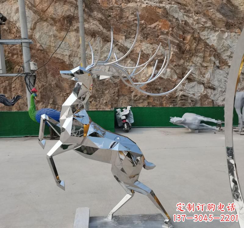 常州不锈钢广场梅花鹿雕塑