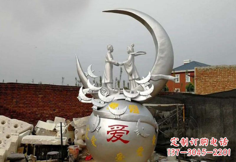 常州不锈钢广场牛郎织女雕塑