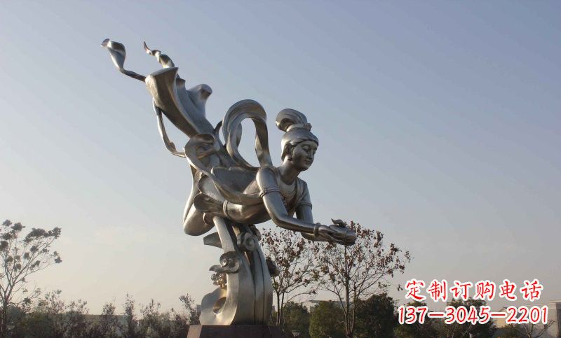 常州不锈钢蟠桃仙女雕塑美丽的传说