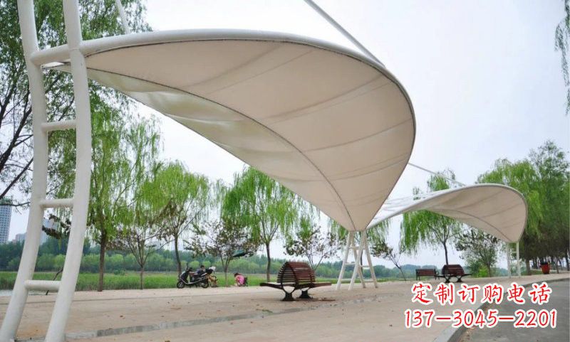 常州不锈钢树叶形遮阳棚雕塑