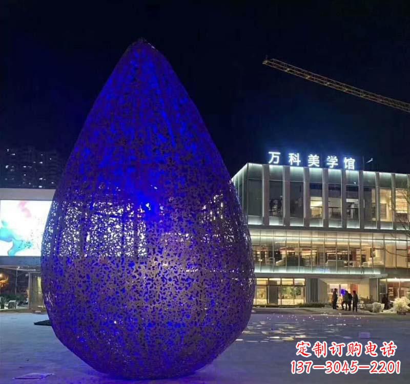 常州不锈钢水滴雕塑-自然之美