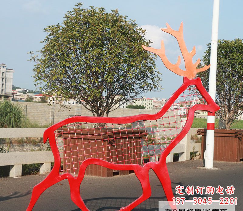 常州不锈钢动物雕塑——鹿