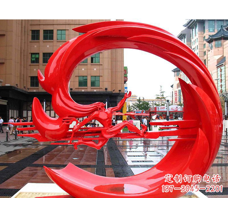 常州不锈钢广场运动抽象圆环雕塑