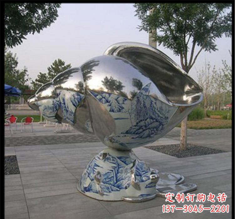 常州不锈钢海螺景观雕塑精美的海景景观