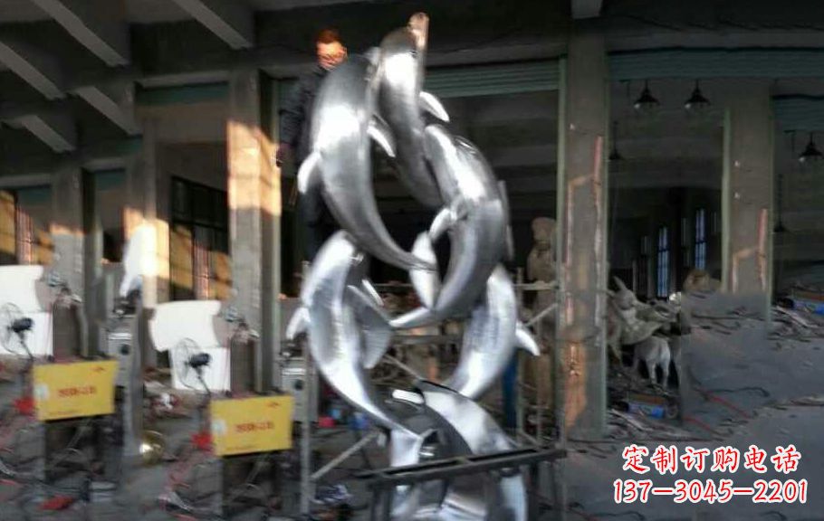 常州不锈钢海豚雕塑漂亮的海洋艺术品