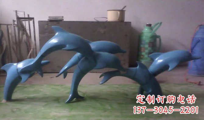 常州不锈钢海豚雕塑精致的艺术品