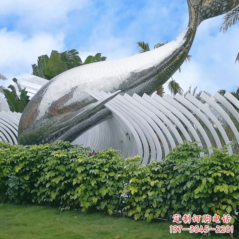 常州海豚雕塑镜面鲸鱼创意动物景观