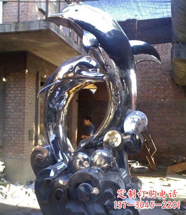 常州不锈钢海豚美观动态的雕塑