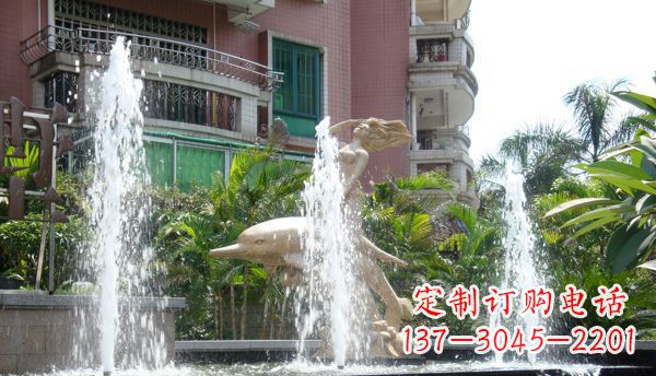 常州不锈钢海豚喷泉雕塑