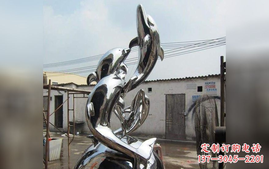 常州不锈钢海豚嬉戏雕塑