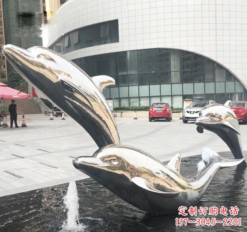 常州不锈钢海豚造型雕塑