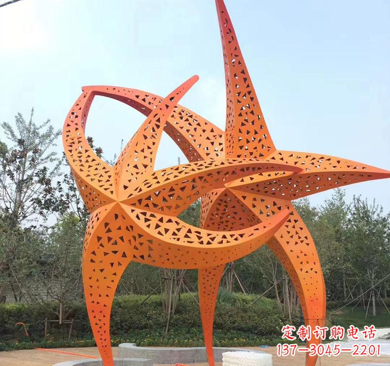 常州不锈钢海星海洋动物雕塑