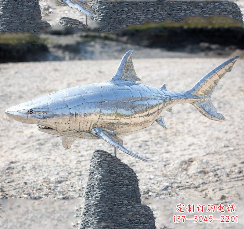 常州不锈钢海洋公园鲨鱼动物雕塑