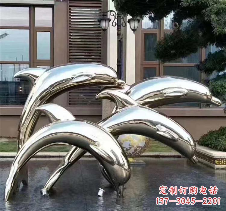 常州不锈钢海洋动物海豚雕塑