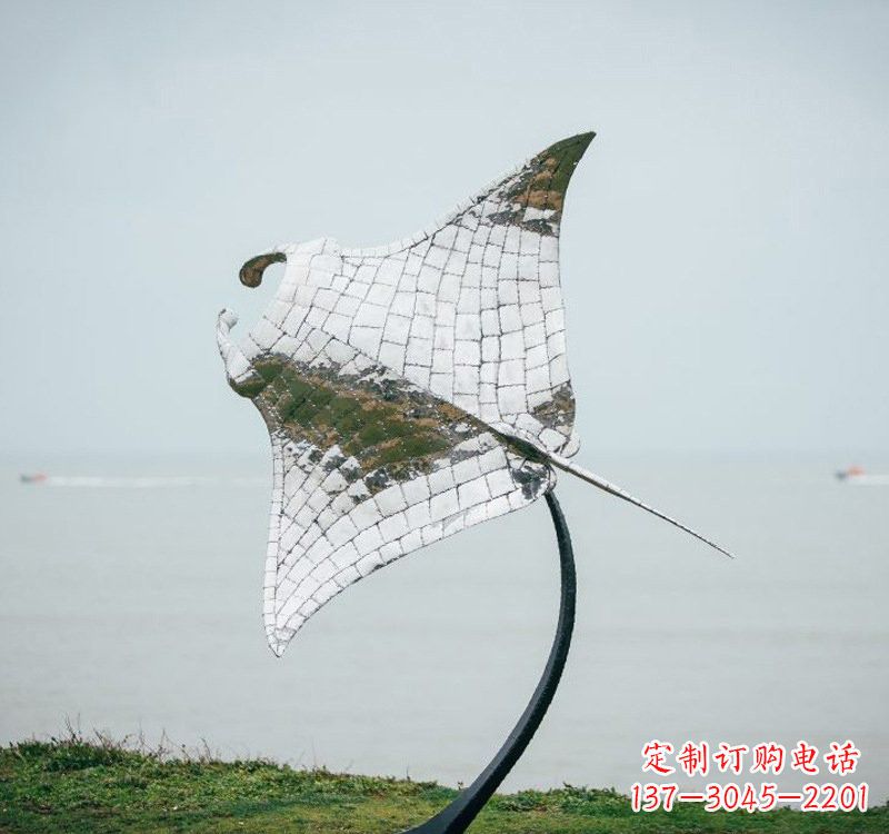 常州不锈钢海洋动物蝠鲼雕塑