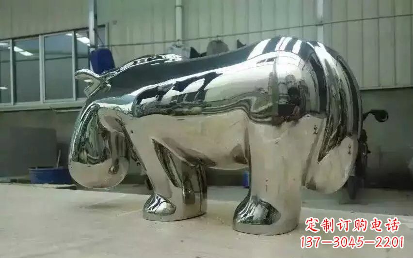 常州不锈钢河马雕塑美观耐用的艺术品