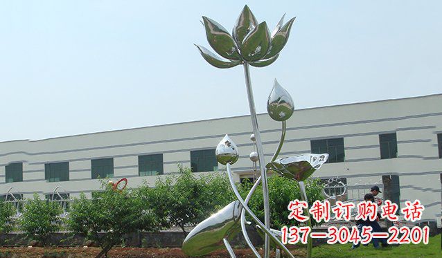 常州不锈钢荷花雕塑 (2)